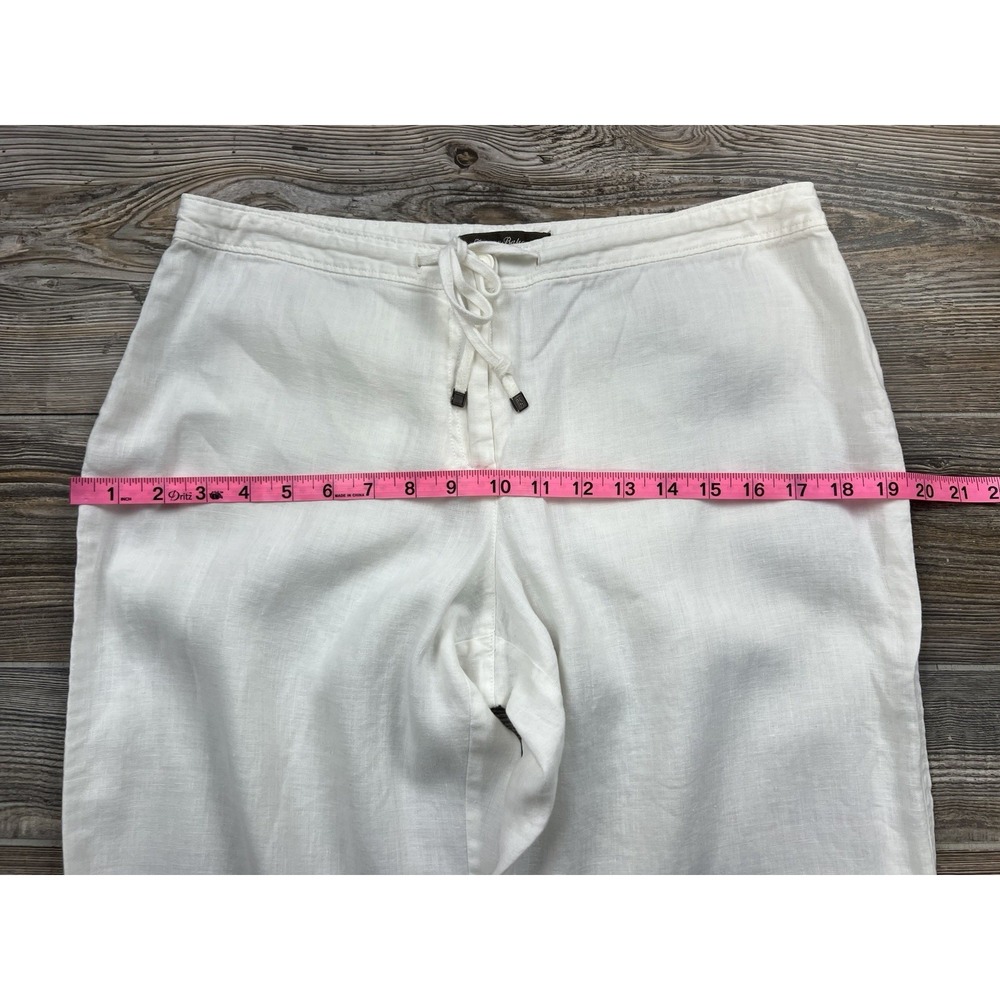 Tommy Bahama Womens 100% Linen Pants White Drawstring/Zip Size 31/31.5 Beachy - Picture 11 of 13